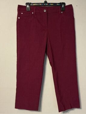 Zac & Rachel Burgundy Cropped Pants